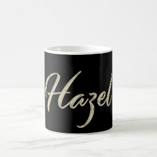 Tasse café écriture main or blanc Hazel