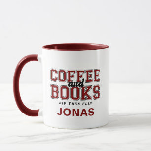 Tasse Café et Livres Sip Then Flip Bookworm Marron