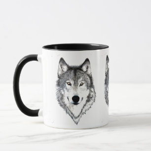 Tasse café noir/blanc de loup