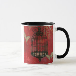 Tasse Cage d'oiseaux décorative avec papillons