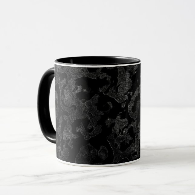 Tasse Camouflage moderne Camo-noir et gris foncé (Devant gauche)