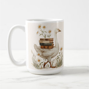 Tasse Canard, Livre & Fleur Cadeau Texte Personn