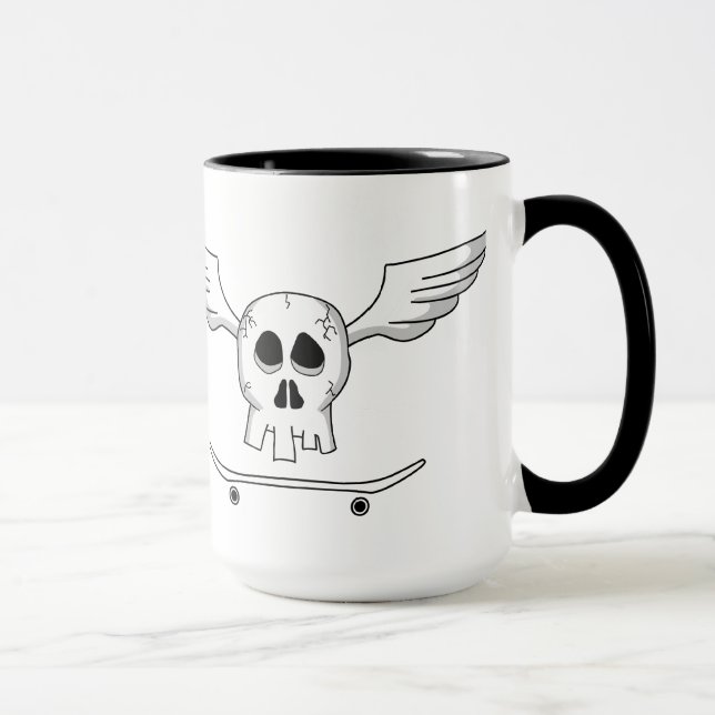 Tasse Canette Crâne Planche à roulettes - Skull (Droite)
