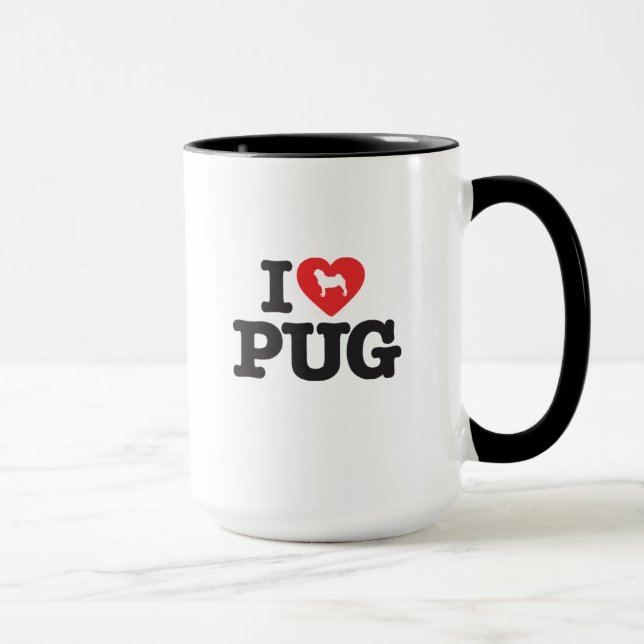 Tasse Canette Love Pug (Droite)