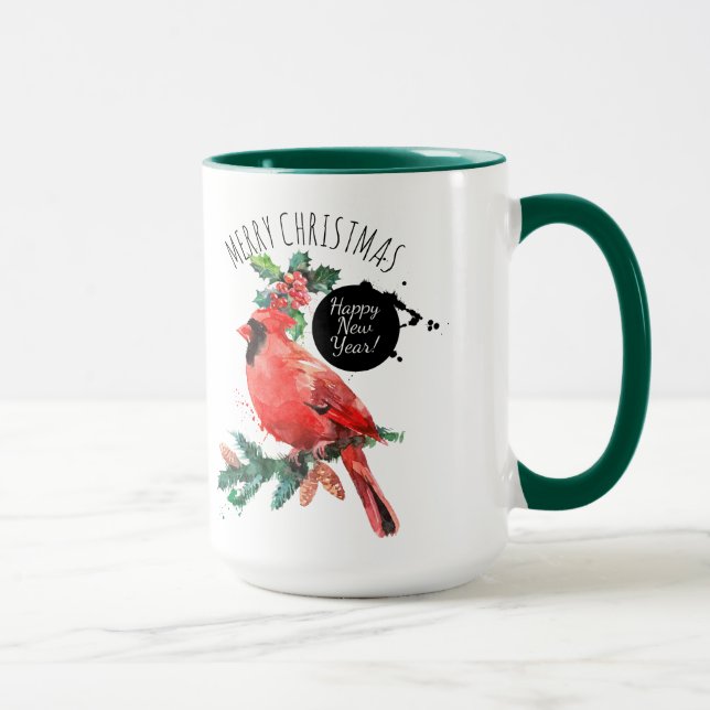 Tasse Cardinal Rouge Bonne année et Joyeux Noël (Droite)