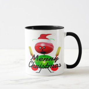 Tasse Caricature du joueur de cricket de Noël