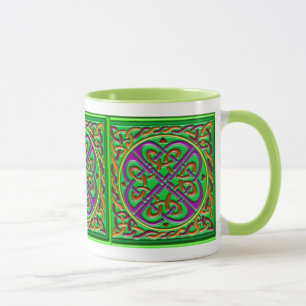 Tasse Carré en céramique celtique vert