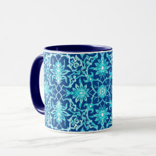 Tasse Carrelage chinois Art Nouveau - Turquoise et Bleu