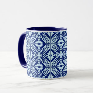 Tasse Carrelage marocain - bleu marine et bleu clair