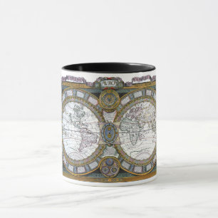 Tasse Carte ancienne du monde par Claude Auguste Berey