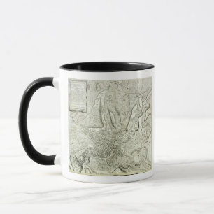 Tasse Carte de la ville de Rome, gravée par l'artiste, 