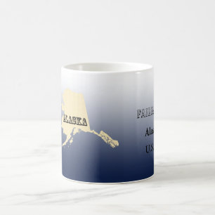 Tasse - Carte de l'État de l'Alaska avec ville