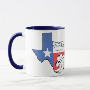 Tasse Carte de l'État du Texas avec étoile, bottes, chap