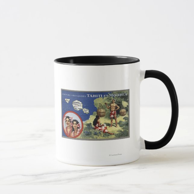 Tasse Carte de l'île et de l'île de Moorea (Droite)