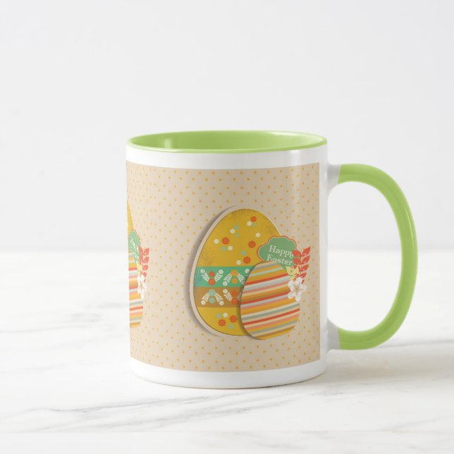 Tasse Carte de voeux avec le symbole d'oeuf de pâques (Droite)