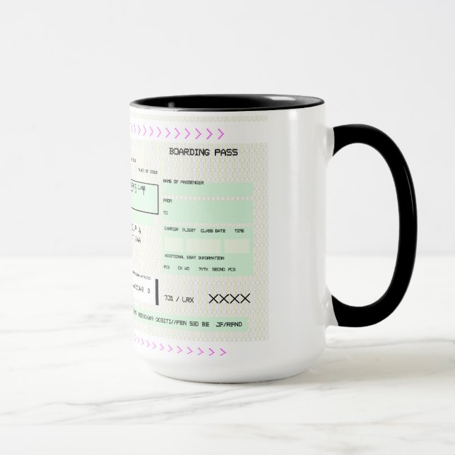 Tasse Carte d'embarquement personnalisable (Droite)