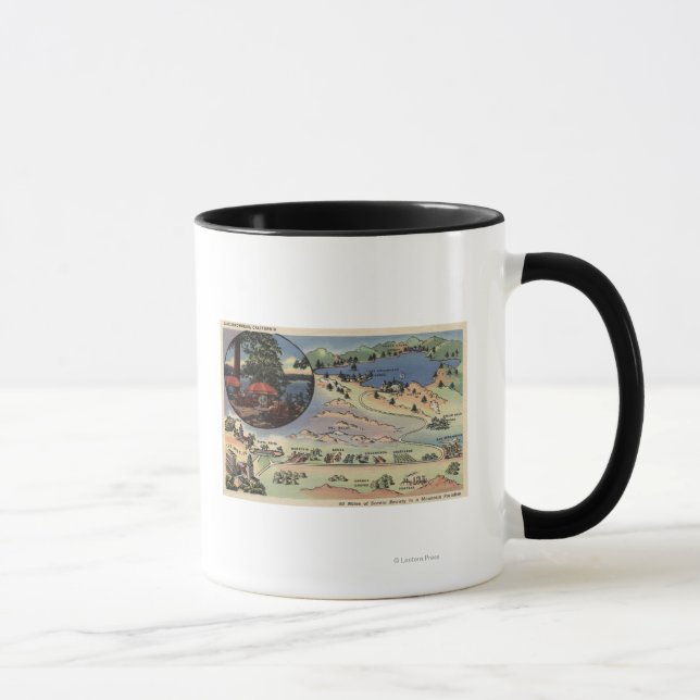 Tasse Carte détaillée de LA au lac (Droite)