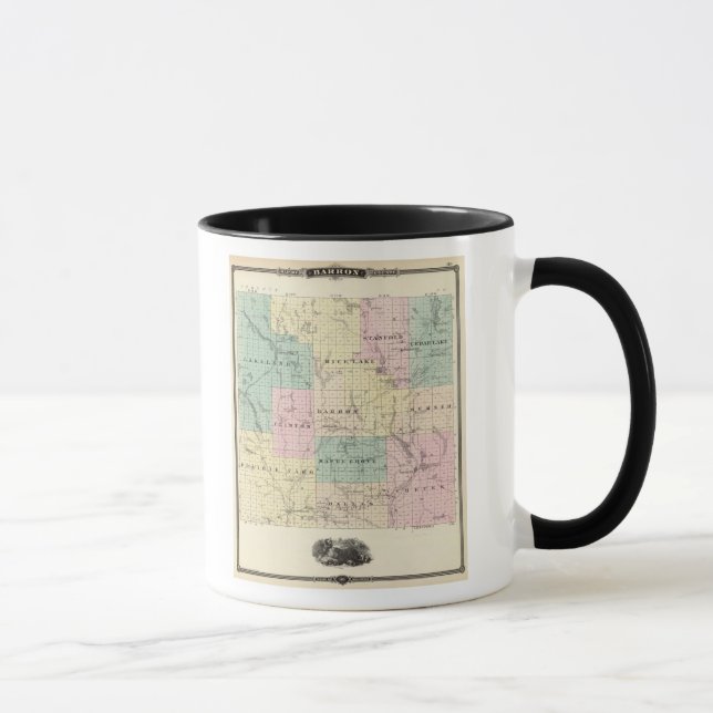 Tasse Carte du comté de Barron, État du Wisconsin (Droite)