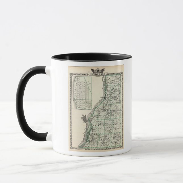 Tasse Carte du comté de Henderson et d'Oquawka (Gauche)