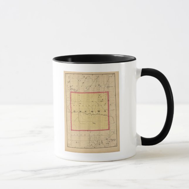 Tasse Carte du comté d'Oscoda, Michigan (Droite)