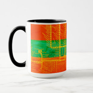 Tasse Carte du métro de Chicago avec arrêt de train vint