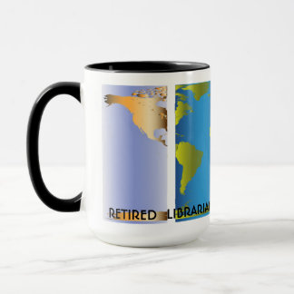 Tasse Carte du monde de la bibliothèque retraitée