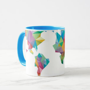 Tasse Carte du monde faite de formes géométriques
