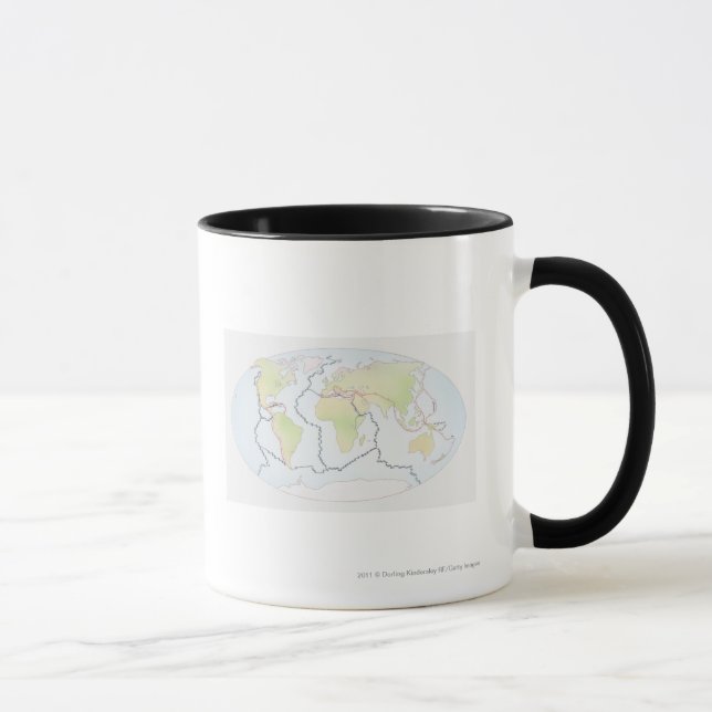 Tasse Carte du monde montrant des marges de plat (Droite)