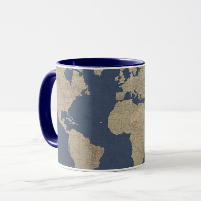 Tasse Carte Gold et Blue World (Devant gauche)