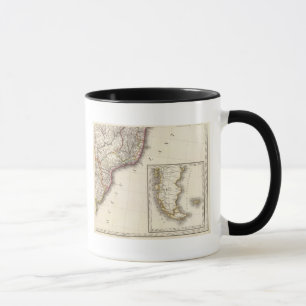 Tasse Carte gravée de l'Argentine et du Chili