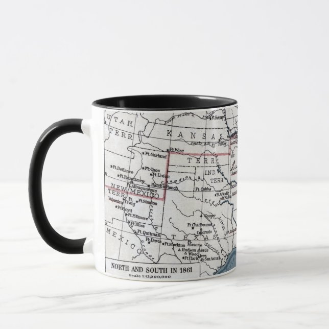 TASSE CARTE : GUERRE CIVILE, 1861 (Gauche)