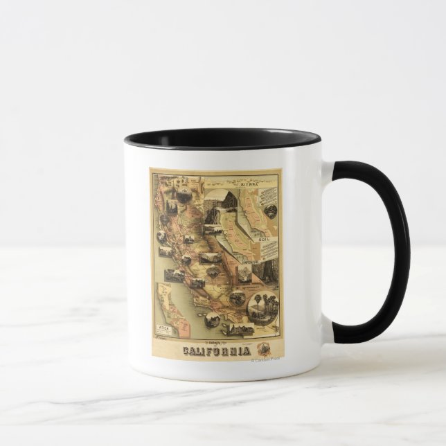 Tasse Carte panoramique de Californie (Droite)