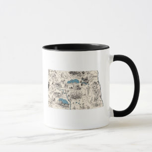 Tasse Carte Vintage de l'Antique Dakota Du Nord