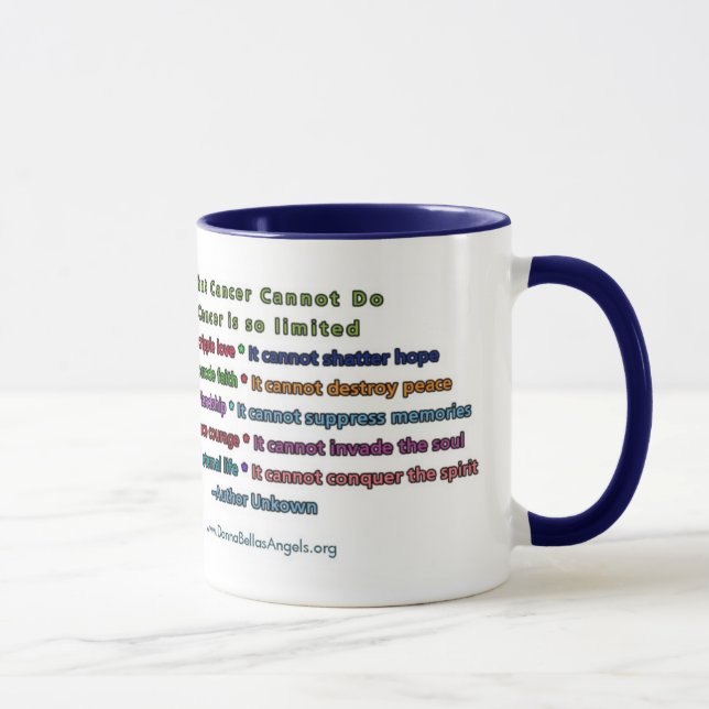 Tasse Ce que le cancer ne peut pas faire (texte bleu et  (Droite)
