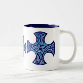Tasse celtique bleue de noeud
