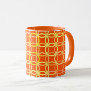 Tasse Cercles modernes du milieu du siècle, mandarine or