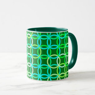 Tasse Cercles modernes du milieu du siècle, tons verts