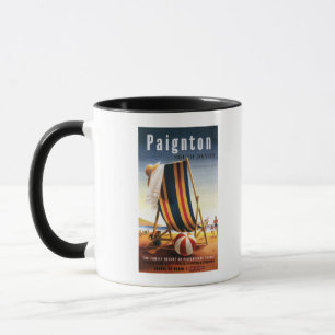 Tasse Chaise de plage de chemins de fer et affiche