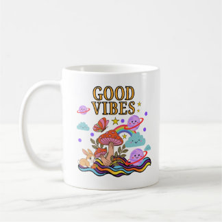 Tasse Champignon Good Vibes ,Tasse Café Arc-en-cie