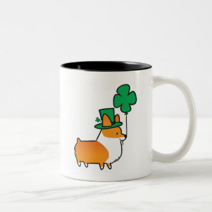 Tasse chanceuse   CorgiThings de shamrock de corgi
