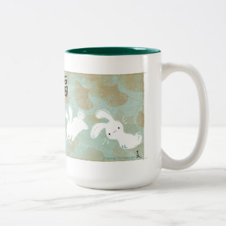 Tasse chanceuse de lapins (vert)
