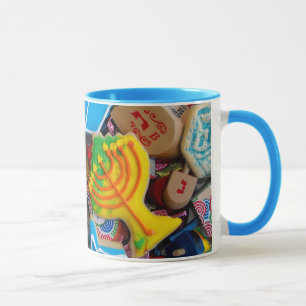 Tasse Chanukah Menorahs, Dreidels, Gelt