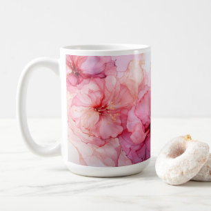 Tasse charmante à fleurs roses pour café et thé
