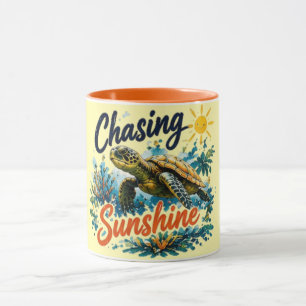 Tasse Chasing Sunshine à liseré orange