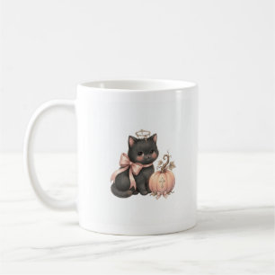 Tasse Chat Ange Sucré & Citrouille d'Automne