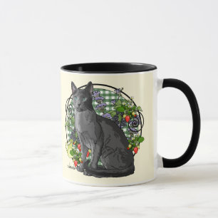 Tasse Chat bleu russe avec des baies
