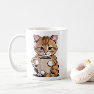Tasse Chat Café ☕🐱 – Joli Chat avec Design Café