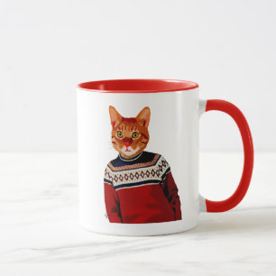 Tasse Chat dans le chandail 2 de ski