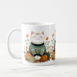 Tasse Chat d'Automne avec Écharpe Confortable