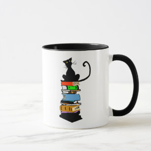 Tasse Chat de bibliothèque